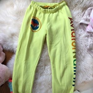 Aviator Nation neon yellow sweatpants